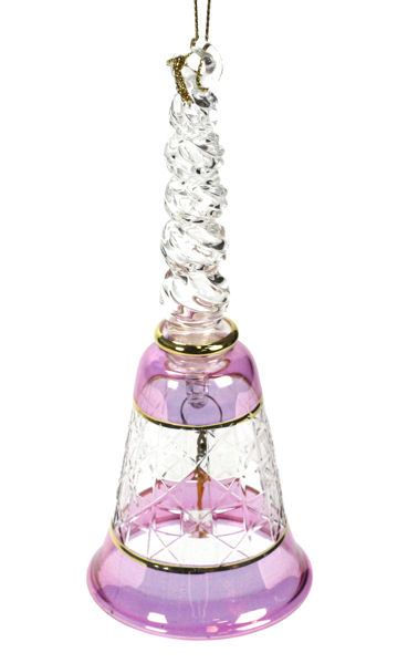 Item 186170 PURPLE/CLEAR/GOLD BELL ORN