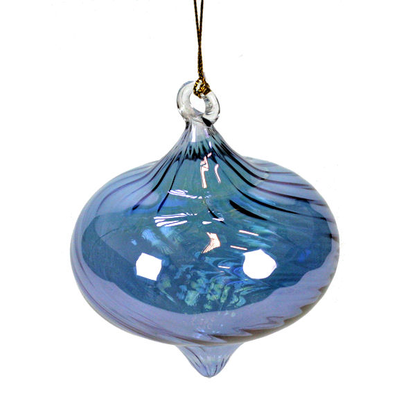 Item 186185 Blue Small Swirl Onion Ornament