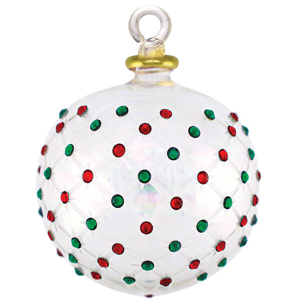 Item 186187 Combo Crystal Chaton With Clear Iris Ball Ornament