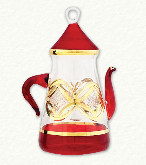 Item 186240 Christmas Red Gold Etched Ornament