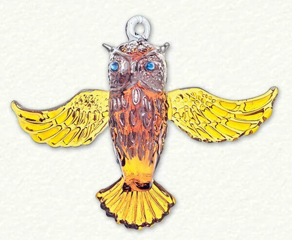 Item 186300 Yellow Colored Owl Ornament