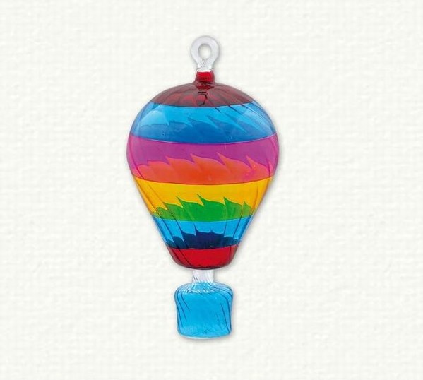 Item 186304 Multicolor Rainbow Hot Air Balloon Ornament