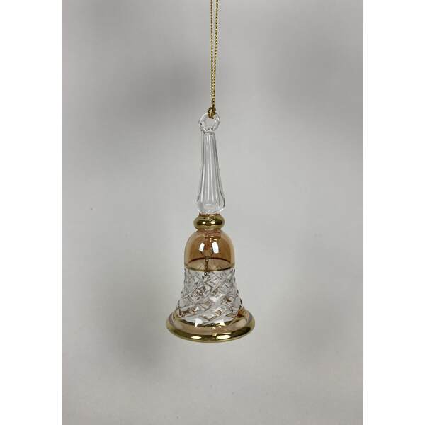 Item 186386 Yellow  Crystal Cut Bell Ornament