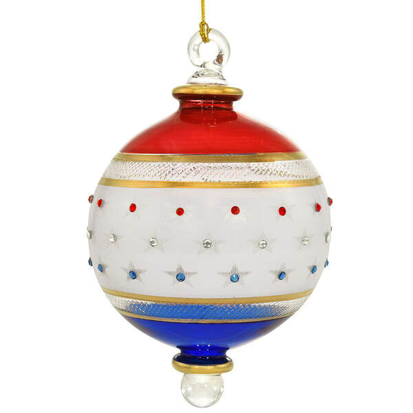 Item 186391 Red White And Blue 50 Stars Ornament