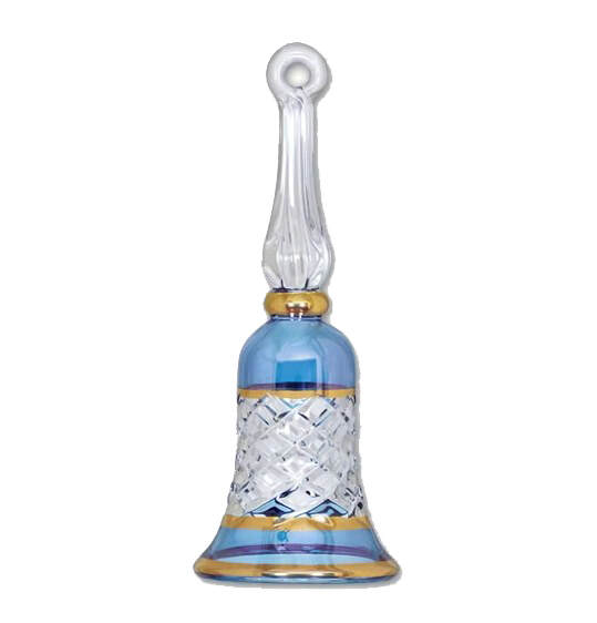 Item 186423 Cobalt Blue Crystal Cut Bell Ornament