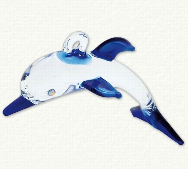 Item 186548 Clear/Blue Dolphin Ornament