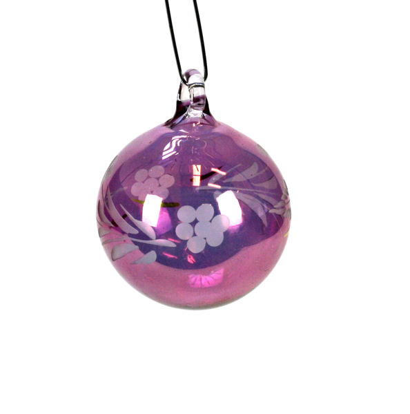 Item 186582 Purple Floral Etched Ball Ornament