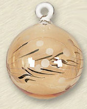 Item 186584 Yellow Floral Etched Ball Ornament