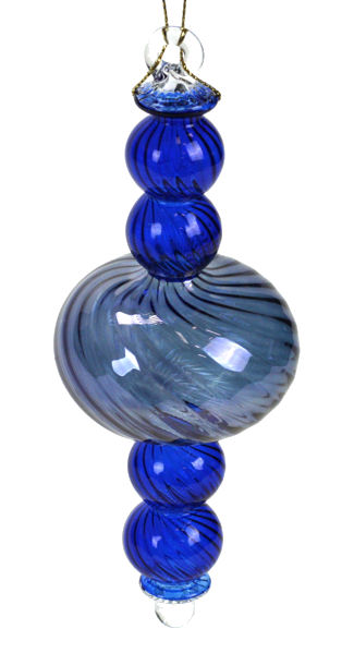 Item 186601 BLUE FLAT BALL WITH 4 BALLS SCEPTER ORN