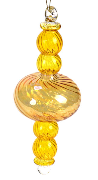 Item 186612 YELLOW FLAT BALL WITH 4 BALLS SCEPTER ORN