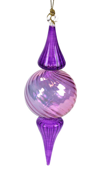 Item 186613 PURPLE BALL WITH DOUBLE POINTS ORN