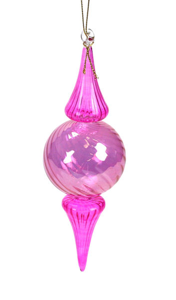 Item 186615 PINK BALL WITH DOUBLE POINTS ORN