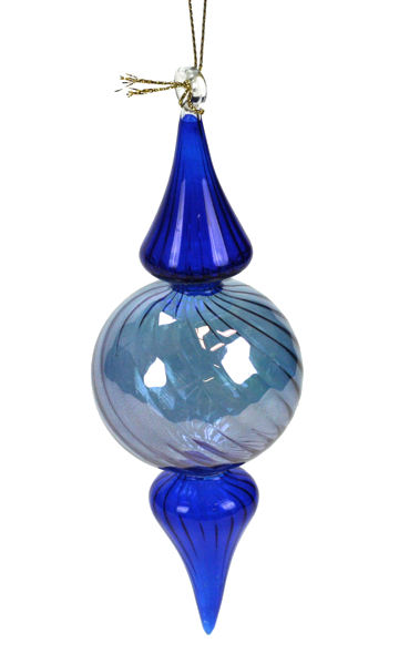Item 186622 BLUE BALL WITH DOUBLE POINTS ORN