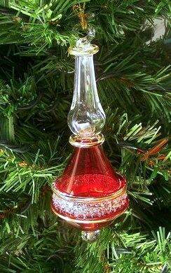 Item 186805 Christmas Red/Clear Finial Ornament