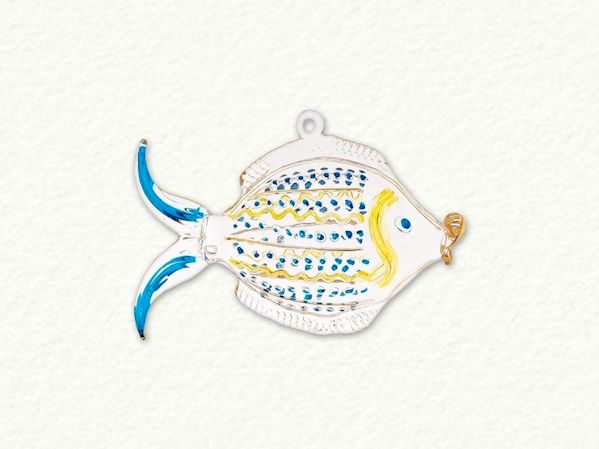 Item 186818 Blue/Yellow Clear Fish Ornament