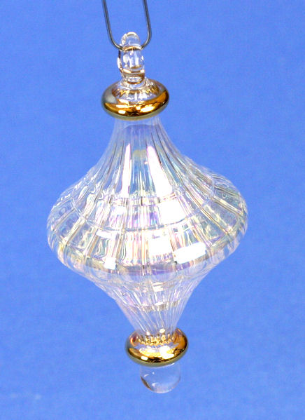Item 186878 Clear/Gold Diamond Ornament