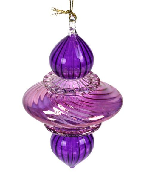 Item 186883 Purple Organic Luster Disc With Bulb Points Ornament