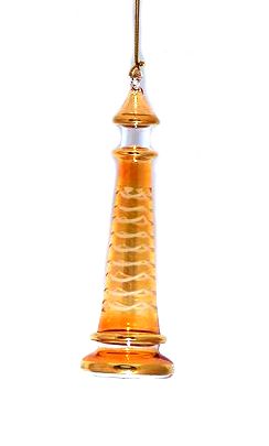 Item 186890 Yellow Lighthouse With Frosted Arch Ornament