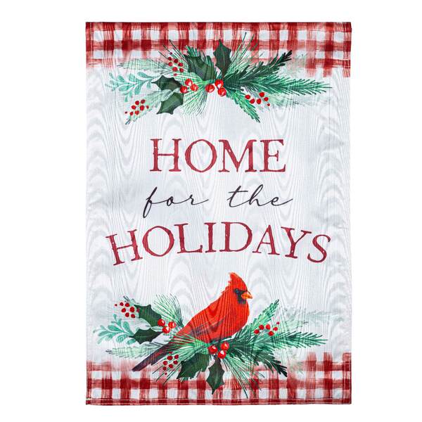 Item 191025 Holiday Cardinal Moire Garden Flag
