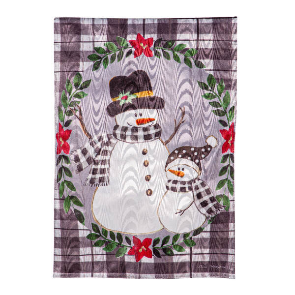 Item 191044 Country Snowmen Moire Garden Flag