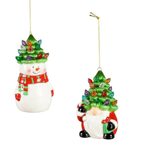 Item 191184 Lighted Gnome/Snowman Tree Hat Ornament