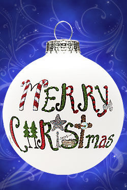 Item 202013 Merry Christmas Text Ornament