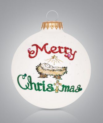 Item 202014 Merry Christmas Manger Ornament