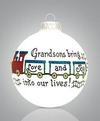 Item 202045 Grandsons Bring Love And Joy Into Our Lives Train Ornament