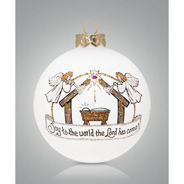 Item 202074 Snowglobe Manger Ornament