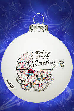 Item 202100 Baby's First Christmas Girl Buggy Ornament