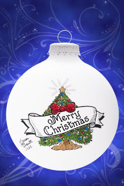 Item 202158 Christmas Tree With Merry Christmas Banner Ornament