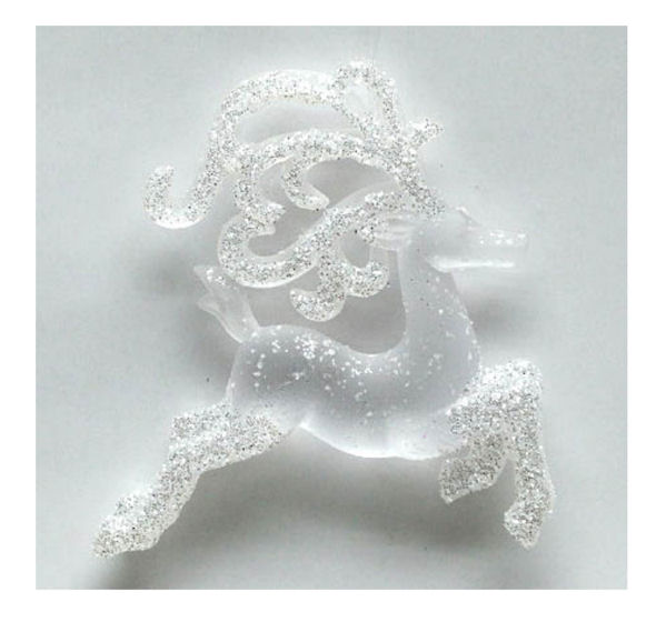 Item 203026 Clear/Frosted Acrylic Deer Ornament