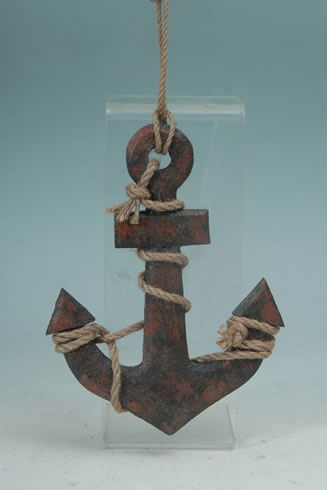 Item 207217 Rusted Anchor With Rope Decoration