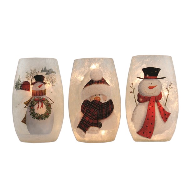 Item 212158 Lighted Snowman Vase Sit Around
