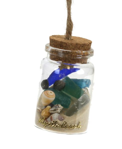 Item 220036 Myrtle Beach Sea Glass Bottle With White Sand