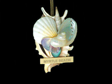 Item 220053 Myrtle Beach Sliced Millipede Conch With Shells Ornament