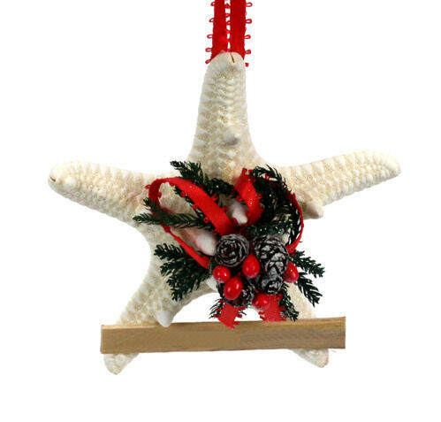Item 220067 White Bumpy Star Pine Cone Ornament - Outer Banks
