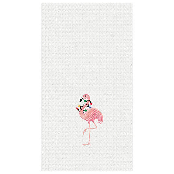 Item 231060 Flamingo With Lights Kitchen Towel
