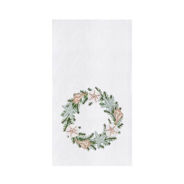 Item 231069 Shell Christmas Wreath Kitchen Towel