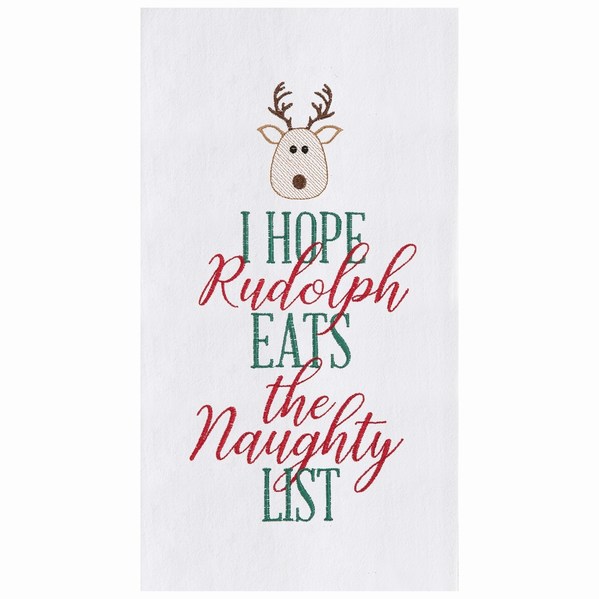 Item 231125 I Hope Rudolph Eats The Naughty List Towel