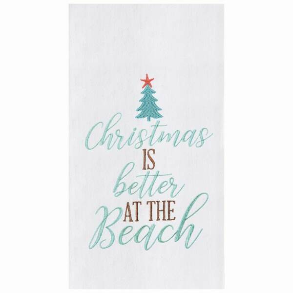 Item 231128 Christmas Is Better Beach Kitchen Towel