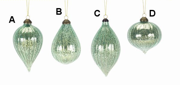 Item 245171 Green Drop/Finial/Onion Luster Ornament
