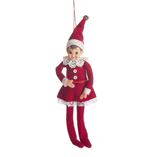 Item 260066 Girl Elf With Bendable Arms & Legs Ornament
