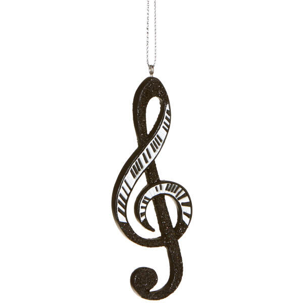 Item 260255 Treble Clef Musical Note With Piano Keys Ornament