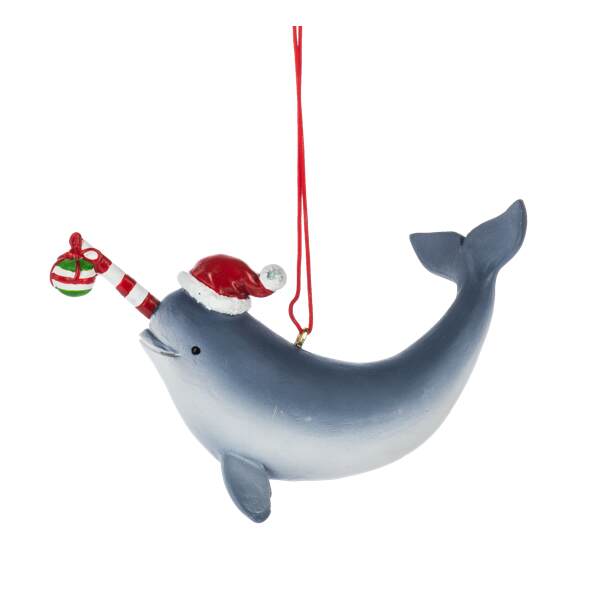 Item 260261 Christmas Narwhal Ornament