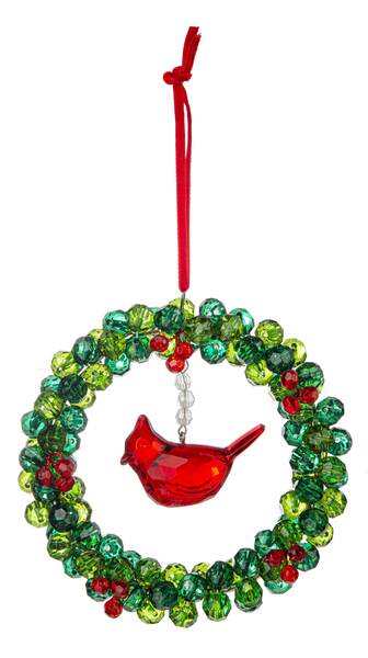Item 260327 Cardinal Berry Wreath Ornament