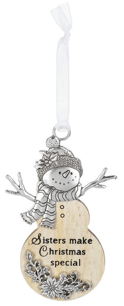 Item 260464 Sisters Make Christmas Special Snowman Ornament