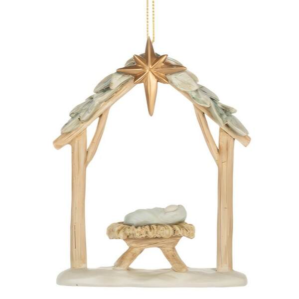 Item 260796 Watercolor Baby Jesus In Manger Ornament