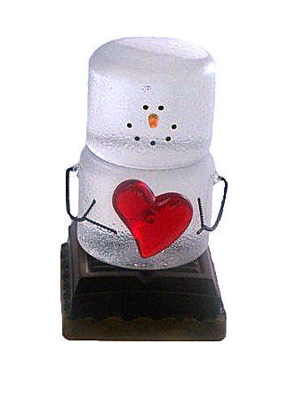 Item 260811 S'mores Shimmer Snowman With Heart