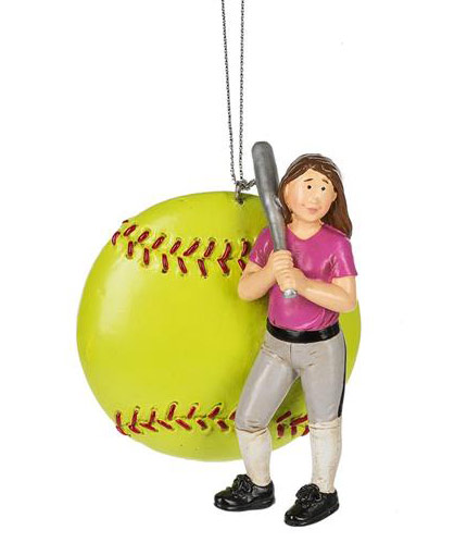 Item 260967 Personalizable Girl Softball Player Ornament